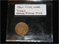 1861 Civil War Token Grand Rapids Michigan