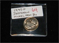 1942-D Jefferson Nickel GEM BU