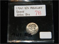 1941-S/S Mercury Dime GEM BU