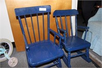 VTG KING AND QUEEN KIDS BLUE CHAIRS