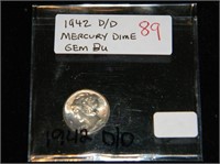 1942-D/D Mercury Dime GEM BU