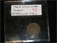 1863 Civil War Token Massillon OH