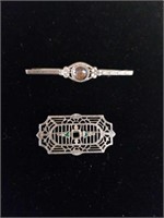 Vintage sterling silver brooches