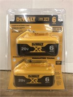 Twin Pack Dewalt 20v Max 6AH Li-Ion Batteries