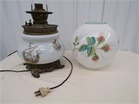 Porcelain Lamp w/ Nonmatching Lamp Shade