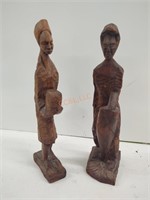 Pair of hand carved figures