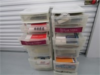 2 Storage Containers w/ Office Supplies