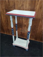 Vintage wood red white and blue stand