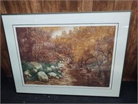 Large framed and matted landscape print