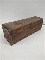 Vintage copper edged wooden box