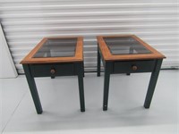 2 Green End Tables Drawer is Fake