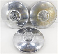 * 3 Vintage VW Hubcaps