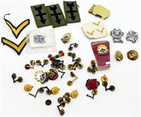 Large Lot of Military Pins, Buttons, Etc.