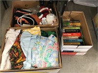 Linens, Rugs, Books, Assorted Items