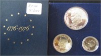 BICENTENNIAL 3 PC SILVER COIN SET