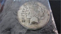 1922 PEACE DOLLAR  NAME SCRATCH AND HOLED