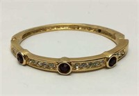 Bracelet by Romen with Red and Clear Stones