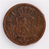 Coin Large 1747 Copper 2 Ore - Delware Fur Trade