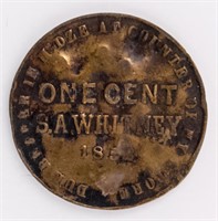 Coin 1852 S.A. Whitney Americana Token