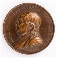 Coin 1784 Benjamin Franklin Natus Boston Medal