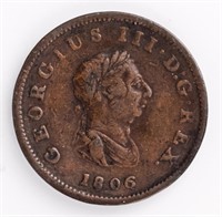 Coin 1806 Great Britain 1/2 Penny - George III