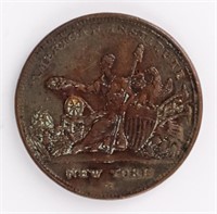 Coin 1836 Copper Token R&W Robinson "Hard Times"