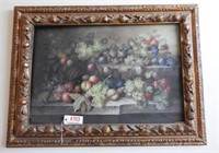 Lot #4703 - Large Oil on canvas still life fruit