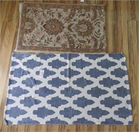 Lot #4711 - (2) contemporary floral hook rugs
