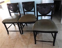 Lot #4765 - Set of (3) cane back chairs with