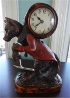 Lot #4788 - Figural fox clock 9” and Qty of