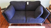 Lot #4831 - Like New Blue upholstered two cushion