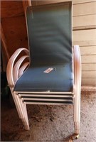 Lot #4852 - (4) Blue patio chairs