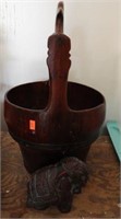 Lot #4863 - Wooden bucket and cast iron style