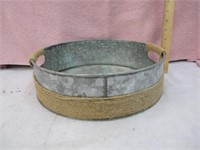 Galvanized & Burlap Serving Tray - Great for
