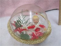 Vintage Ornament with Vinyl Decorations and Elf