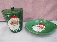 Vintage Santa Cookie Jar & Candy Dish - appears