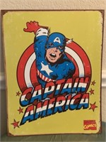 CAPTAIN AMERICA METAL SIGN 16 X 12.5