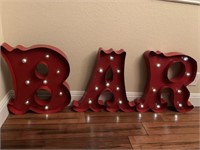 LARGE LIGHTED BAR SIGN 20" TALL EACH LETTER