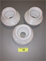 3 OPALESCENT LAMP / LIGHT SHADES