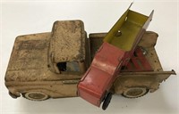 vintage toy metal pickups ca 1' & 10" L rusty