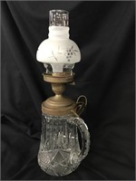 electrified antique oil lamp