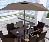 Corliving 9 Ft. Square Tilting Sandy Brown Patio