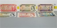 1970's Canada Notes $1, $2, $5, $10, $20 And $50