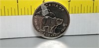 Commemorative $5 Silve Maple Leaf Grizzly Bear.