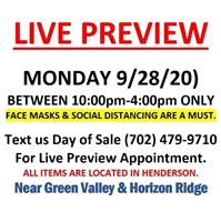 PLEASE STOP BY & LIVE PREVIEW OUR ON-SITE AUCTION