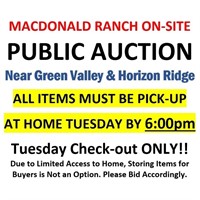 ALL ITEMS MUST BE PICK UP BY TUESDAY BY 6:00PM