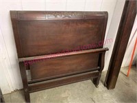 1940s Mahogany twin bed frame & side rails