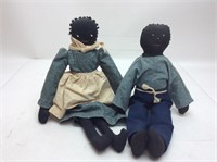 VINTAGE HANDMADE BLACK AMERICANA CLOTH DOLLS