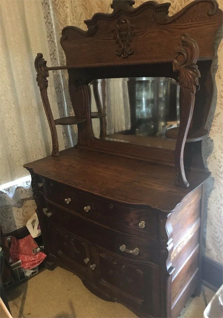 HUGE Antique Furniture Collectibles Misc Decor & Office Desk
