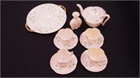 Seven-piece group of Belleek china, all green